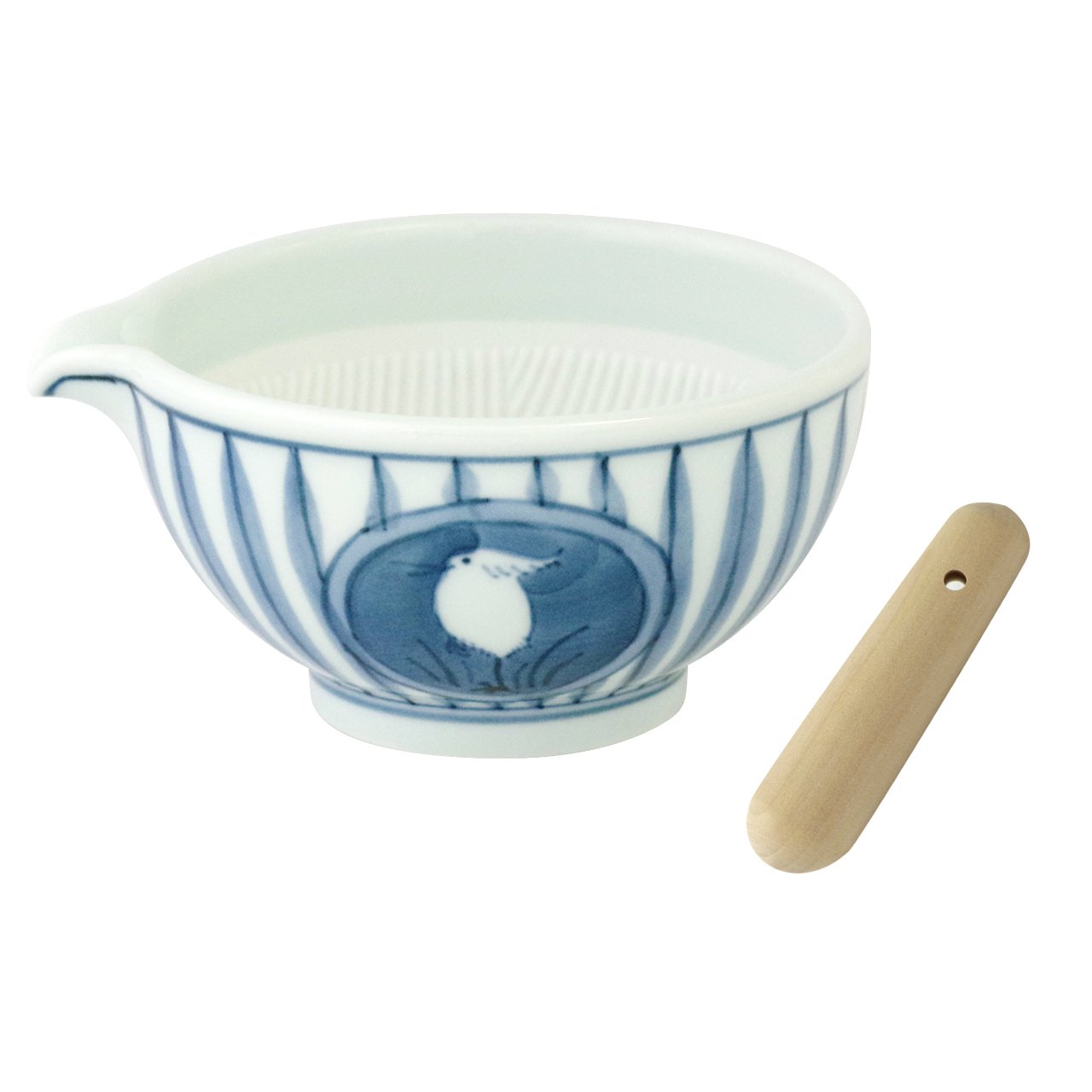 ✩.*˚Rurika ☆*°専用 Amazon｜伊万里焼 さぎ十草 すり鉢(小)&すり棒セット 150cc/10cm