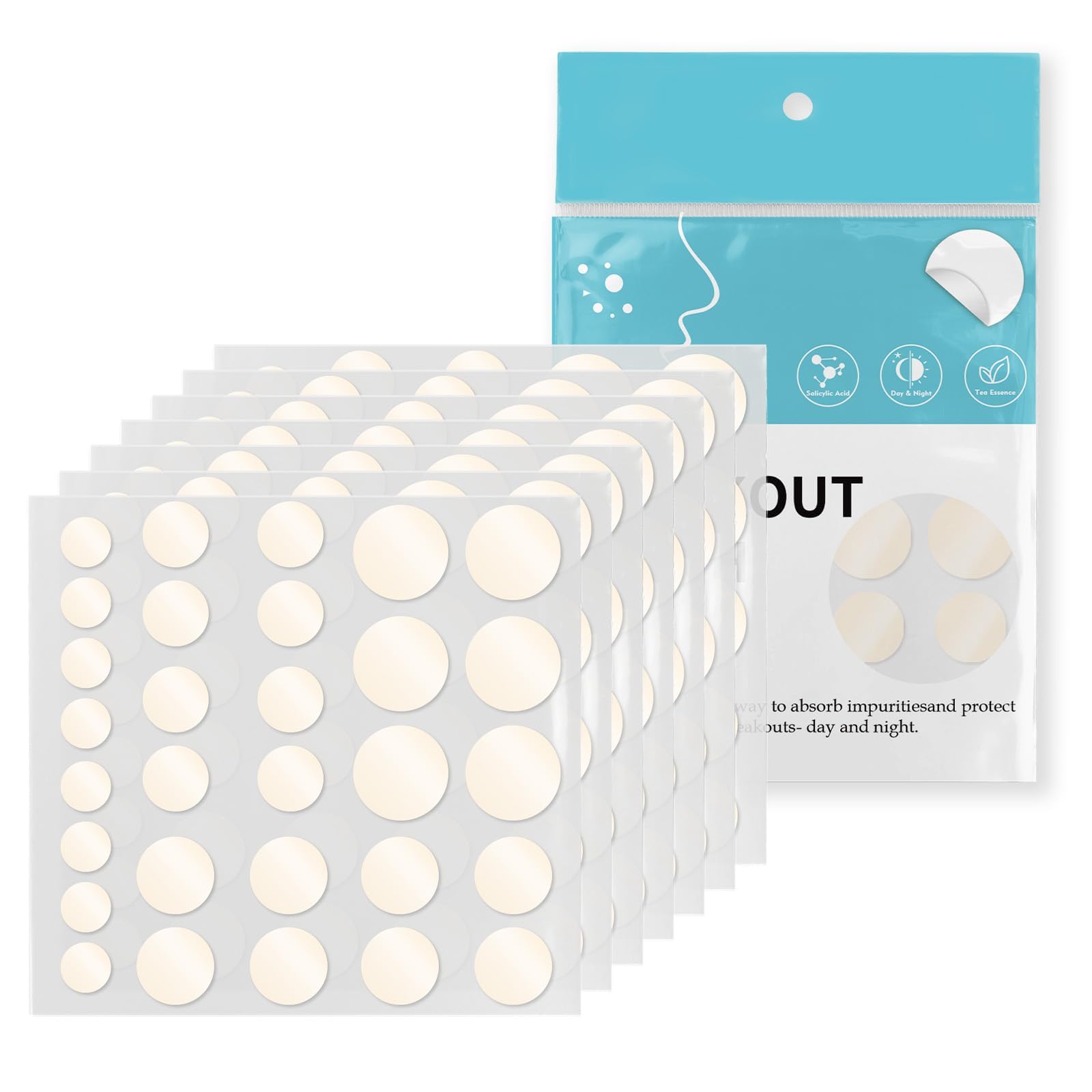 Pickel Patch Pimple Patches Natürliche Hydrokolloid Pickel Pflaster Mit Teebaumöl Und Salicylsäure Acne Patch Tag Und Nacht 2-In-1 Unsichtbare Anti Pickel Patches