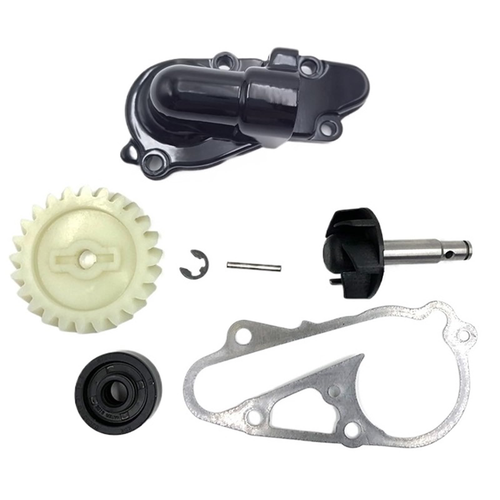 Części motocyklowe Zespół pompy Pasuje do YAMAHA pasuje do LONCIN DT230 MT250 TSE250 zespół pompy wodnej przekładnia wirnika uszczelka olejowa uszczelka pokrywa(1 Kit-Black)
