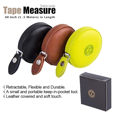 Miniatura 6 de Cinta métrica de costura, tela médica para el cuerpo, cinta métrica de dieta a medida, regla retráctil de doble cara de 60 pulgadas4.9 ft con botón