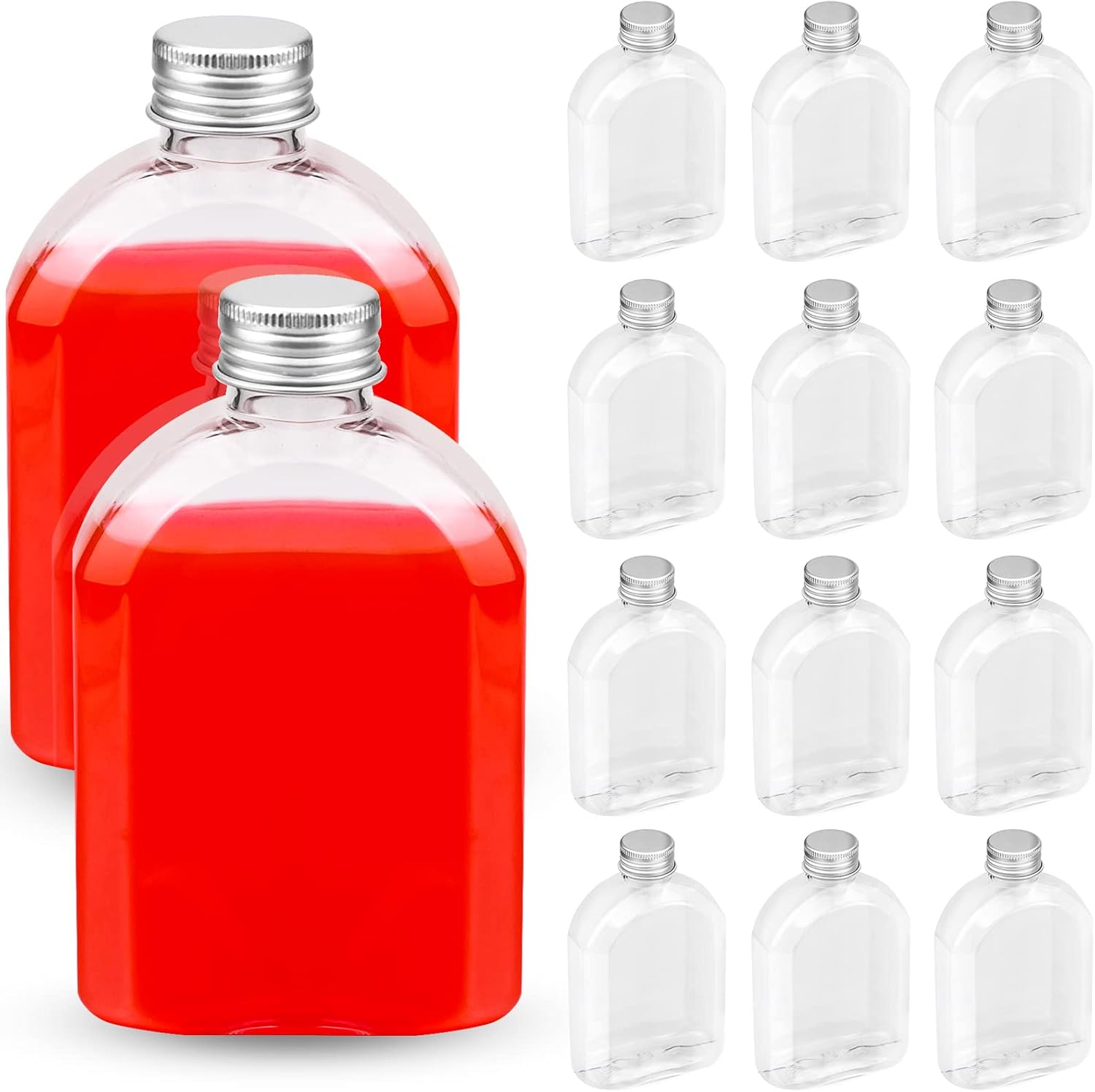12 Pcs 7oz (200 ml) Plastic Bottles with Screw Lids, Clear Screw Top