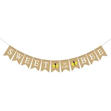 Rainlemon Jute Burlap Sweet As Can Bee Banner Bumble Bee Themed Baby Shower 1st Birthday Party Nursery Decoration