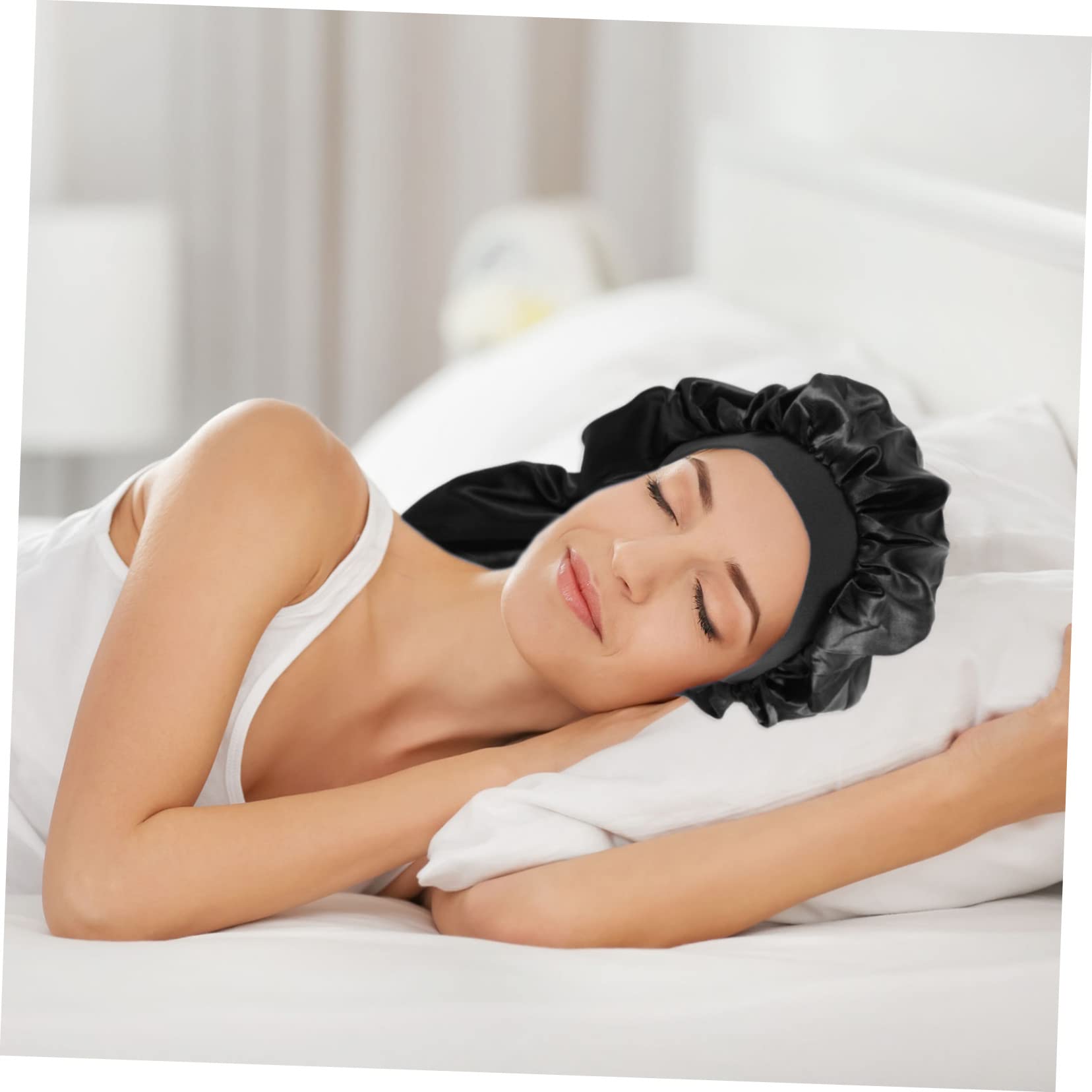 DOITOOL 12pezzi Cappelli Da Notte Per Donna Con Fasce Per Accessori Per Dormire Satin Copricapo Comfort Per Bagnati e Protezione Notturna