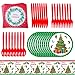 121 PCS Set di stoviglie per feste di Natale, forniture per feste a tema natalizio set di stoviglie per feste.Adatto a tutte le feste, feste di compleanno di Natale