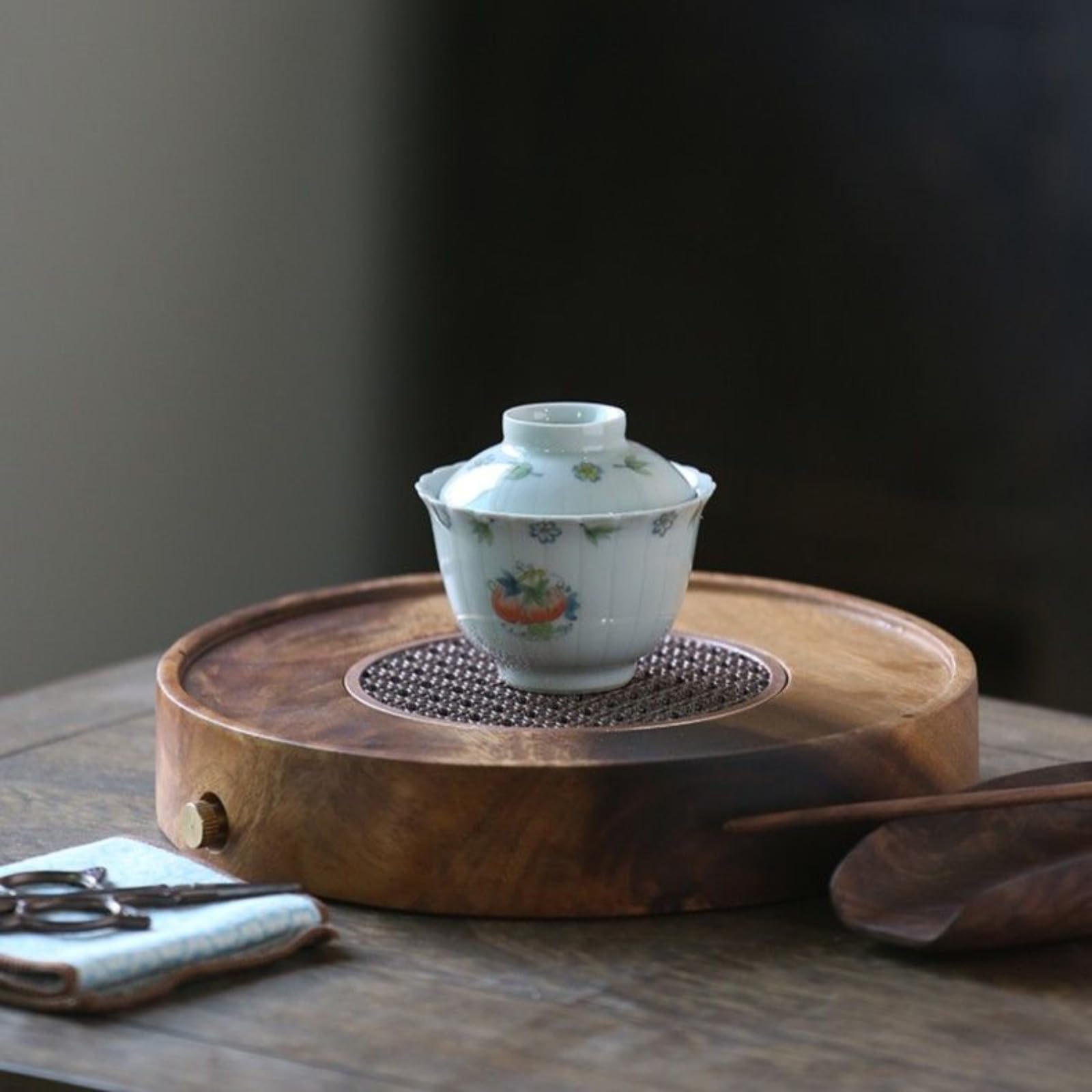 Gaiwan Unterglasurfarbe im antiken Stil, 100 ml, tragbare Teeschale für den Haushalt, Kung-Fu-Tee-Set