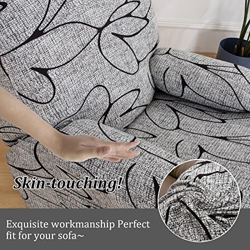 Jaotto Housse de Fauteuil Relax Extensible 1 Place, Housse de Fauteuil Relax Inclinable Electrique, Couverture de Chaise Canapé Relax avec Poche, Protecteur pour Fauteuil Inclinable,Style Gris - Image 6