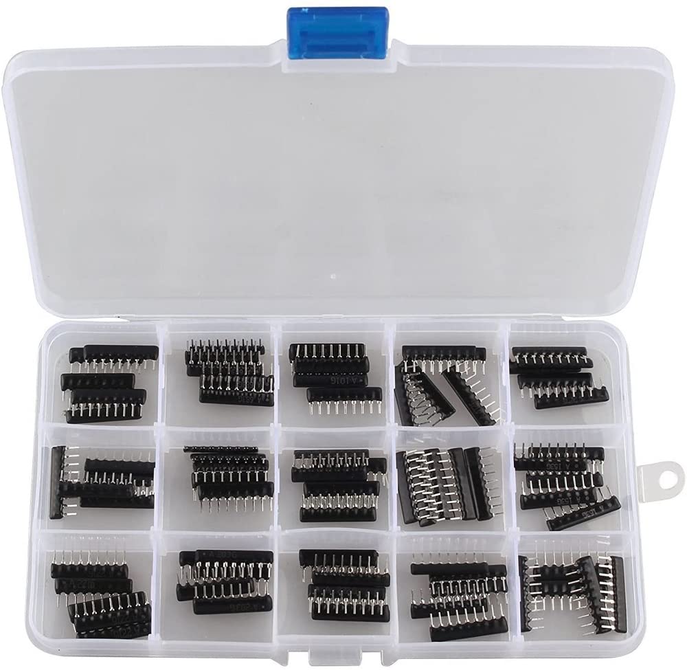 75PCS 15Value 2.54MM Resistor Network Single 9Pins Bussed Type Assortment Kit 100 Ohm-100K ohm