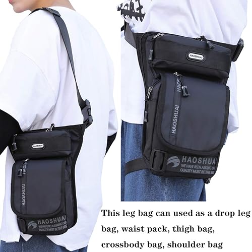 Miniatura 2 de KPYWZER Bolsa de pierna para exteriores para hombres y mujeres, riñonera de cintura, motocicleta, hombro, equitación, viajes, senderismo, táctica,