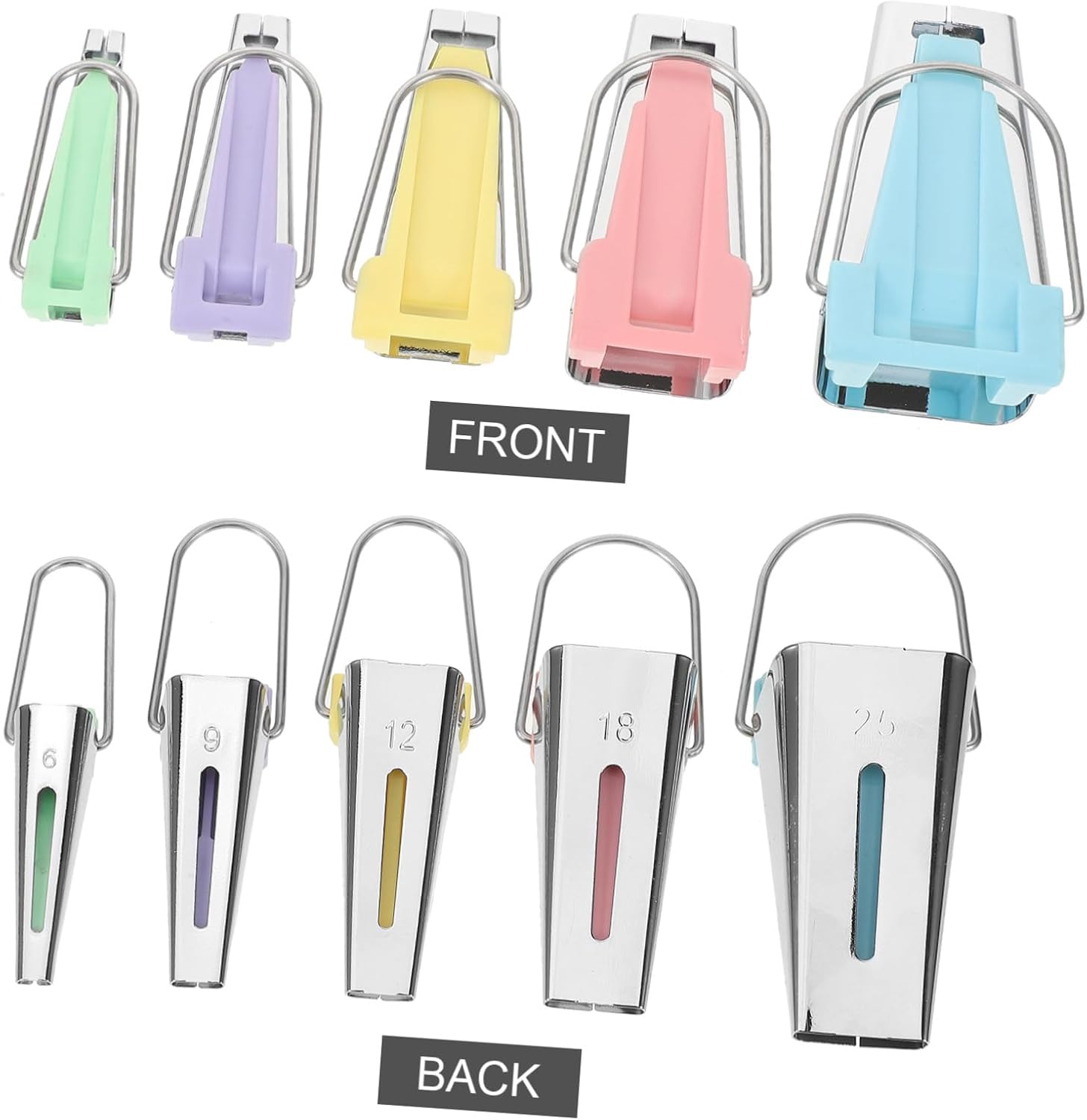 Hohopeti 5pcs Multi-Color Bias Tape Maker Tool Sewing Quilting and Crafts Binding Maker for Dressmaking Edging and Embroidery Projects