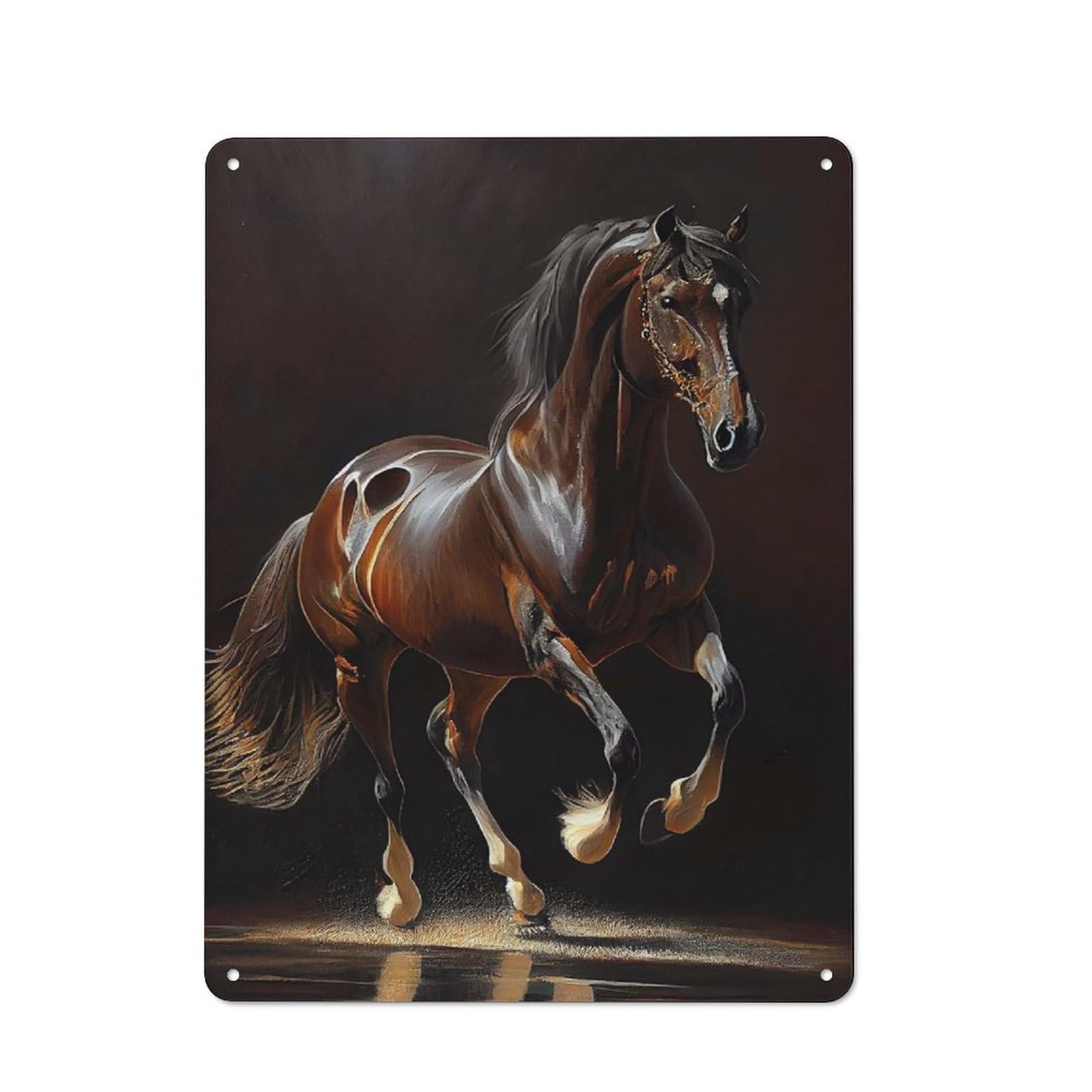 Junmoney Belgian Warmblood Horse Retro Tin Sign 40X30cm For Home Office Or Studio, Suited To Home Office Decor Fans
