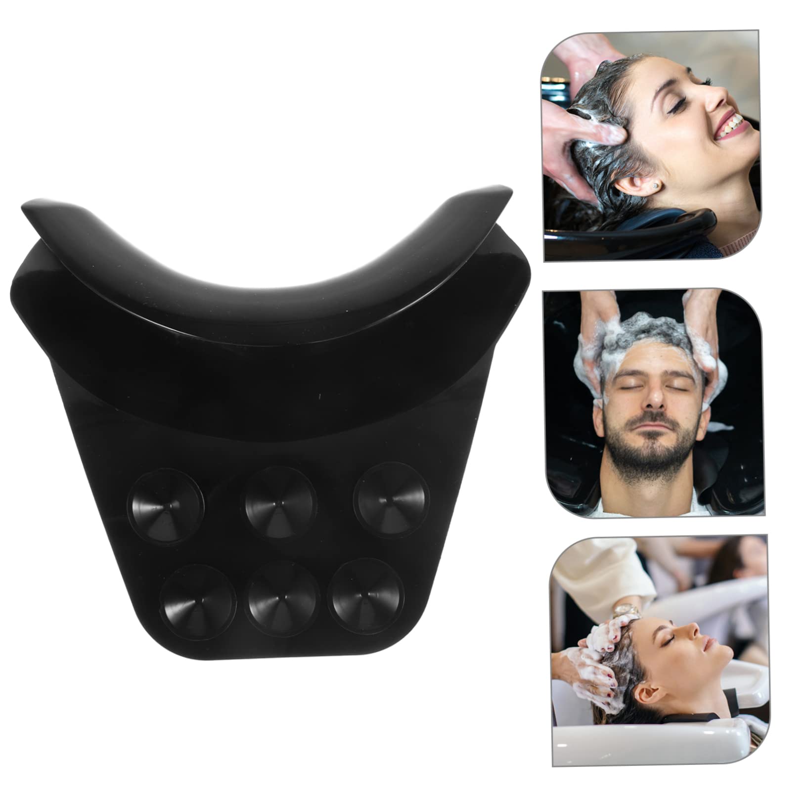 BESTYASH 3 Piezas Almohada de champú Almohada de Cuello de Silicona reposacabezas SPA para el Cabello cojín reposacabezas cojín para el Cuello de Viaje Gel de sílice Black