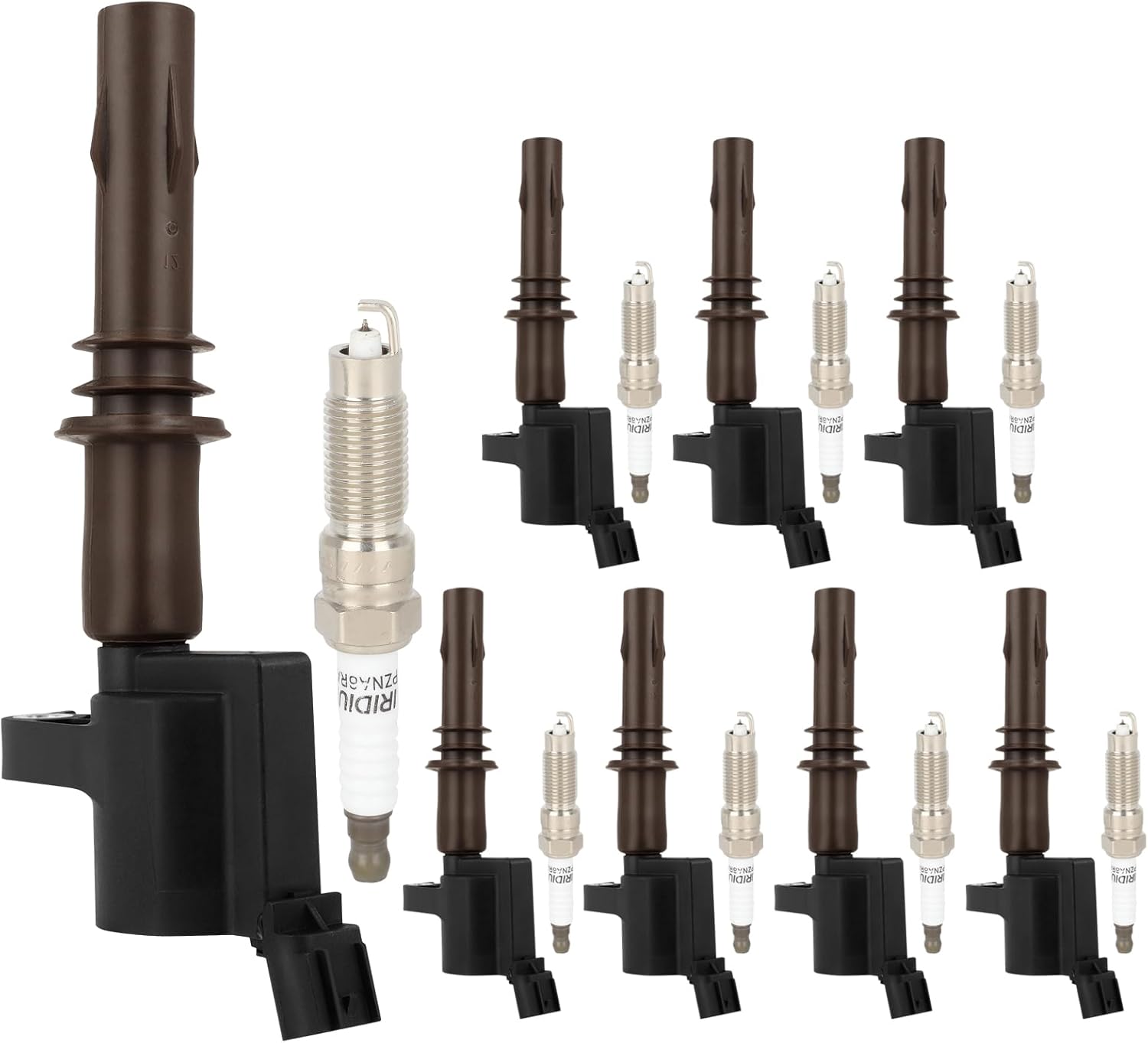 SCITOO Ignition Coil Coils & Iridium Spark Plugs fit for Ford for Lincoln Expedition F450 F550 Super Duty Navigator 4.6L 5.4L 6.8L DG521 8 ignition coils for 8 iridium Spark Plugs