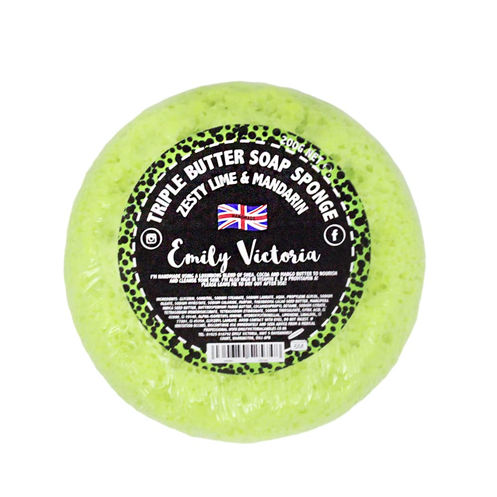 Zesty Lime & Mandarin Triple Butter Soap Sponge - Emily Victoria