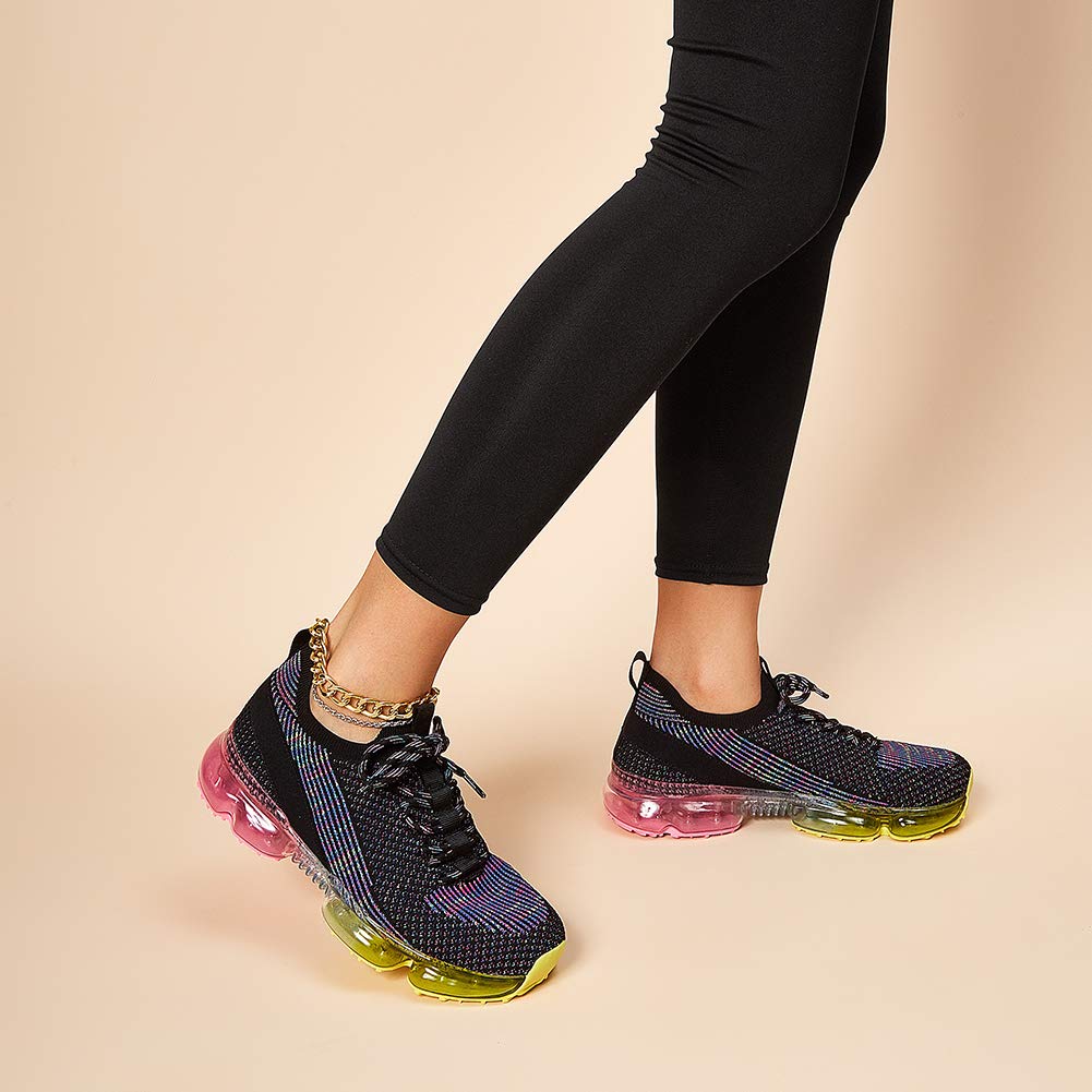LUCKY STEP Scarpe da Ginnastica alla Moda da Donna Cuscino d'Aria Traspirante Comodo Leggero per Camminare