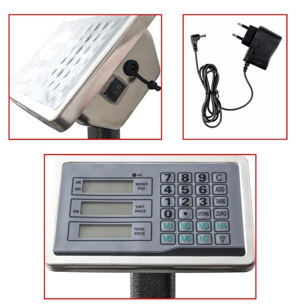 Báscula digital electrónica profesional de 300 kg con pantalla de báscula industrial recargable para uso en tiendas, hogares, empresas.