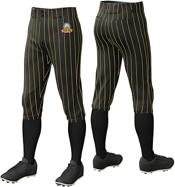 Mens Athletic Elastic Baseball Pants,Classic Baseball Knickers with Pinstripes,Custom Logo