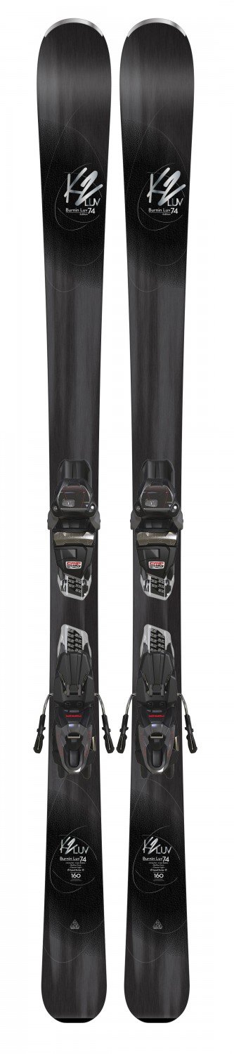 K2 Burnin LUV 74 Edition Women's Ski, Black + ER3 10.0 Compact Qiukclik Marker, Size: 167 Sports & Outdoors
