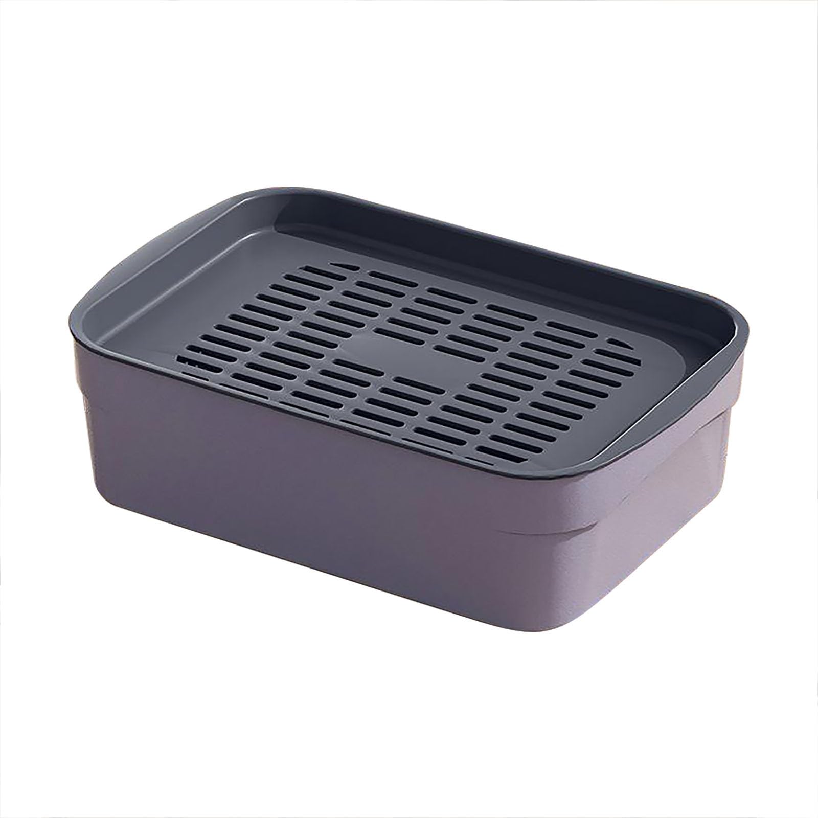 Tragbare Abtropfschale mit Ablaufgitter-Design, Kunststoff-Wasserschale für Zuhause, Büro, Reisen, Tee-Set (grau, 23,5 x 15,5 x 6,5 cm), vielseitig, leicht zu reinigen, Anti-Auslauf-Lösung
