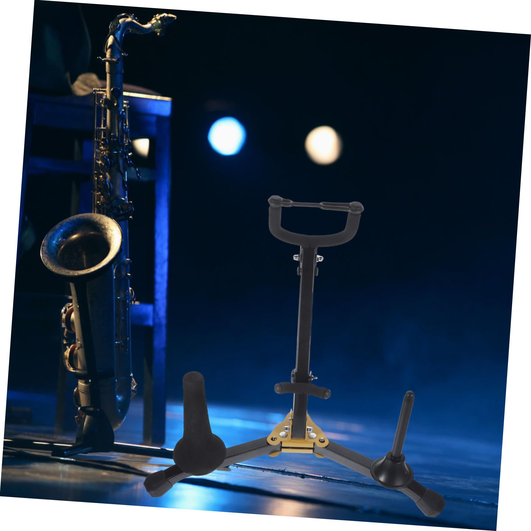 iplusmile Supporto Sassofono Pieghevole per Sax Tenore e Contralto e Portatile Stand Stabile e Leggero per Esposizione e Conservazione Strumenti Musicali