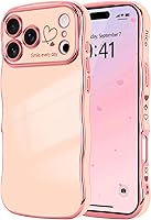 Vista 134 de LCHULLE Funda para iPhone Air para mujeres y niñas, lindo marco ondulado con forma rizada con patrón de corazón de amor, cubierta de protección