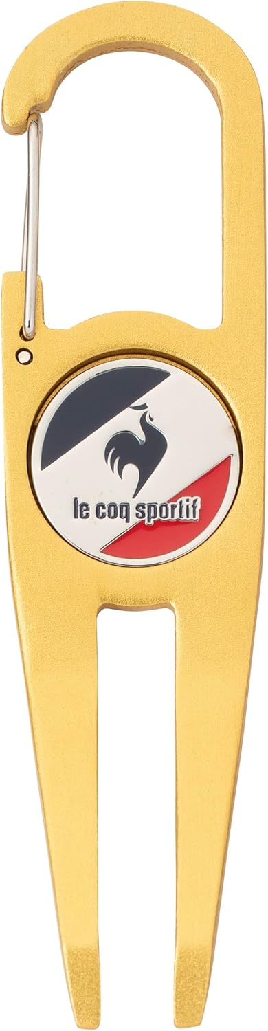 Coq Sportif QQBWJX01 Green Fork, Classic with Marker, Carabiner, Convenient to Carry Accessories, Golf, New Model SL00 (Silver), One Size