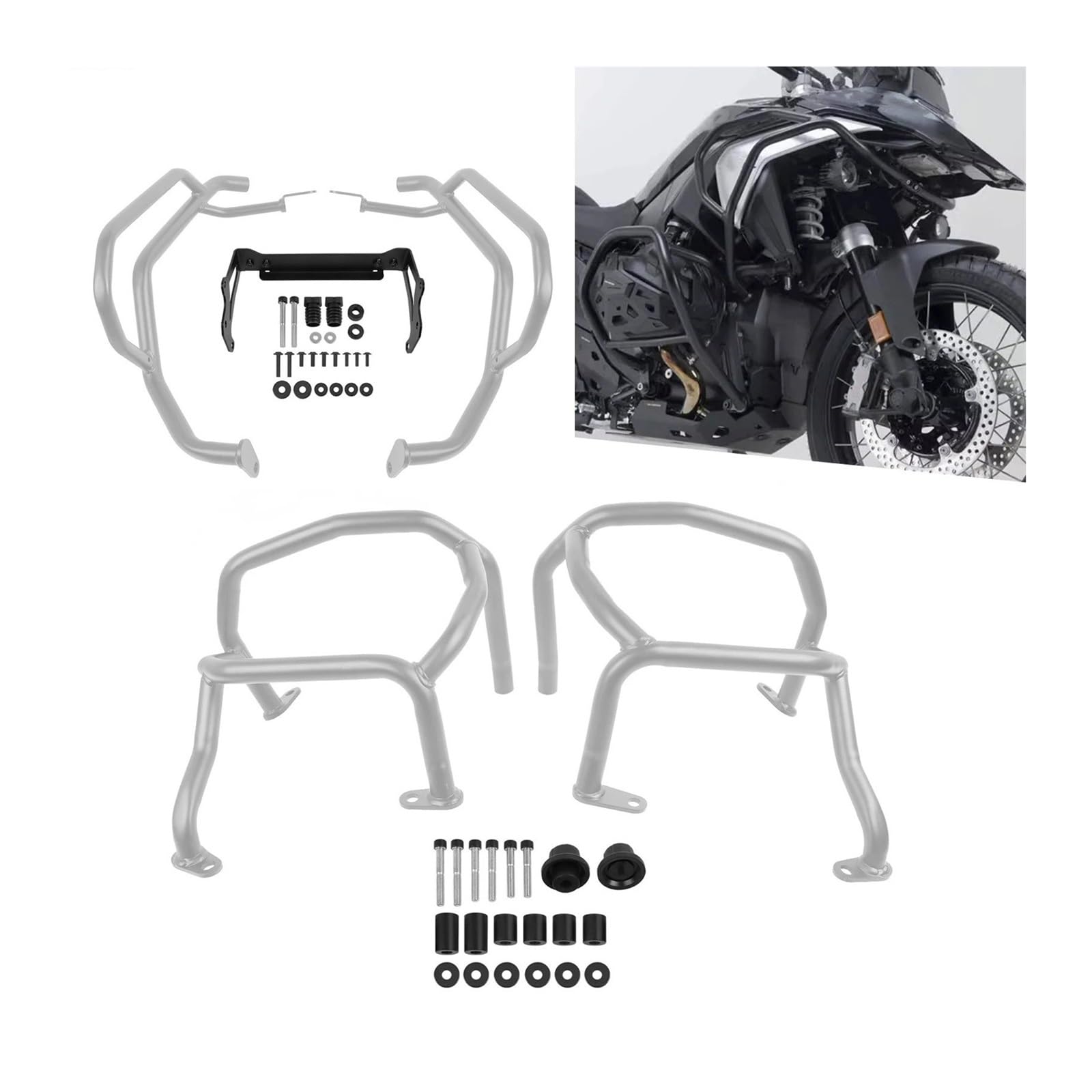 Paraurti paramotore Per BMW R1300GS R 1300GS R1300 GS 2023-2025 Barre Di Protezione Anticaduta Per Telaio Moto Protezione Motore Barre Di Protezione(Lower black)