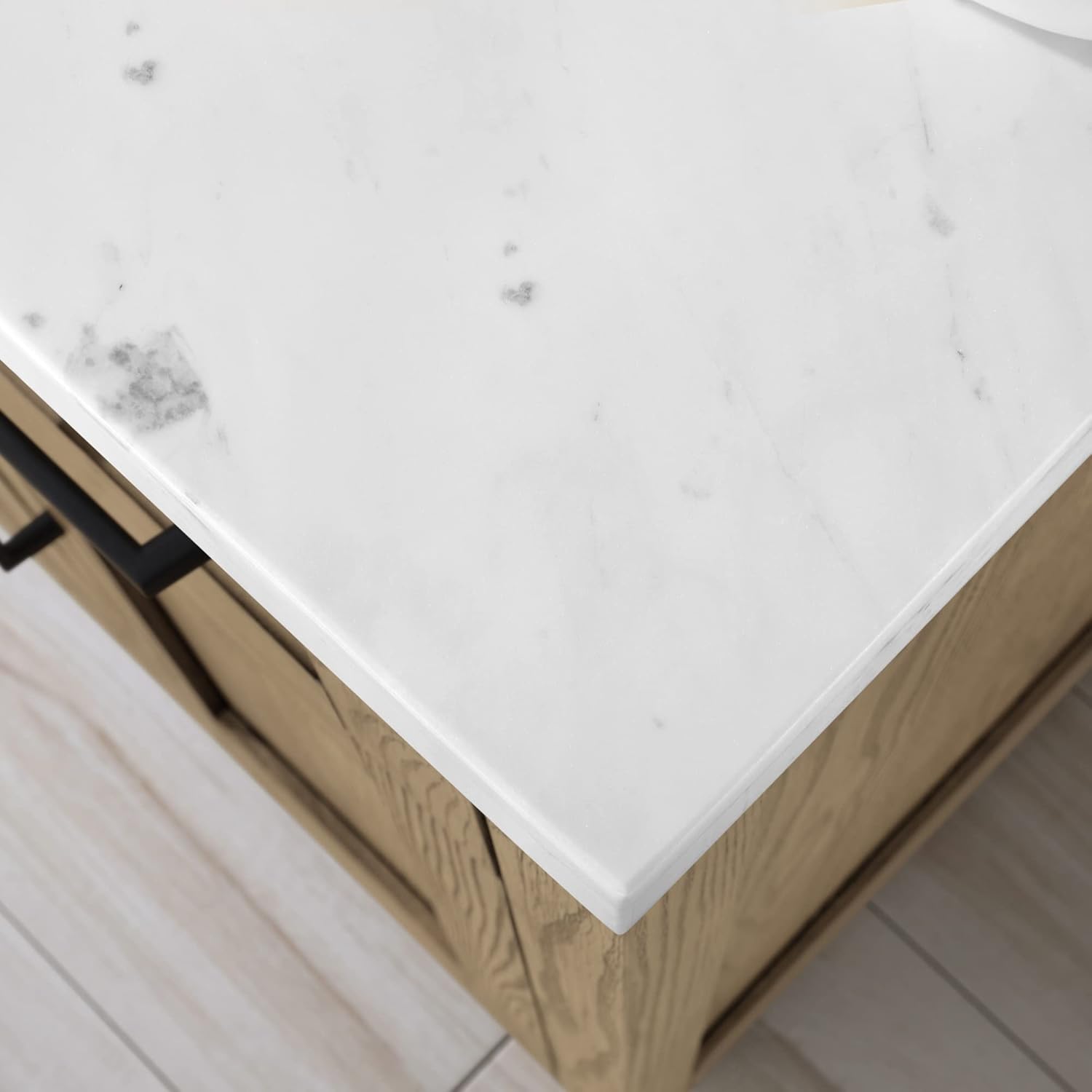 Ove Decors Maya VI 48 in. Single Sink Bathroom Vanity Marble Countertop, Water Oak - - 