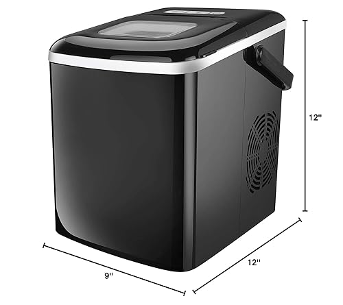 Generic Máquina para hacer hielo portátil y compacta, panel de control de operación transparente exprés eléctrico de alta eficiencia con cuchara de