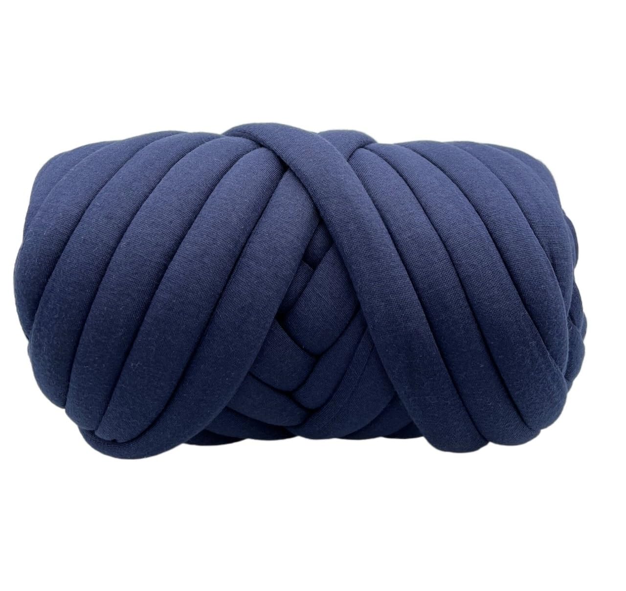 Lana Para Tejer Roving de bricolaje de 500G, lana de algodón, hilo de ganchillo, manta itinerante de brazo grande suave, hilo grueso tejido a mano e hilado Lanas Para Crochet (Color : 500g Navy blue