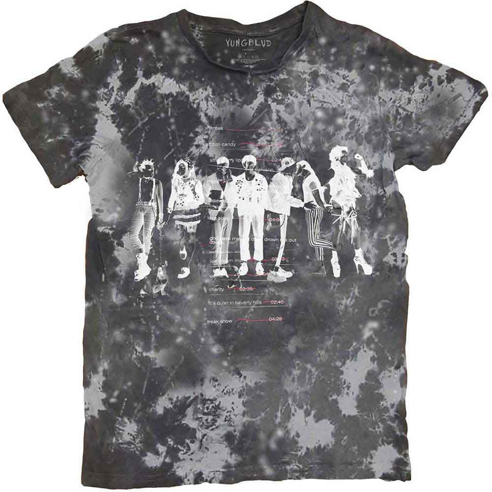 Yungblud T Shirt Weird Tracklist Official Unisex Dip Dye Grey M