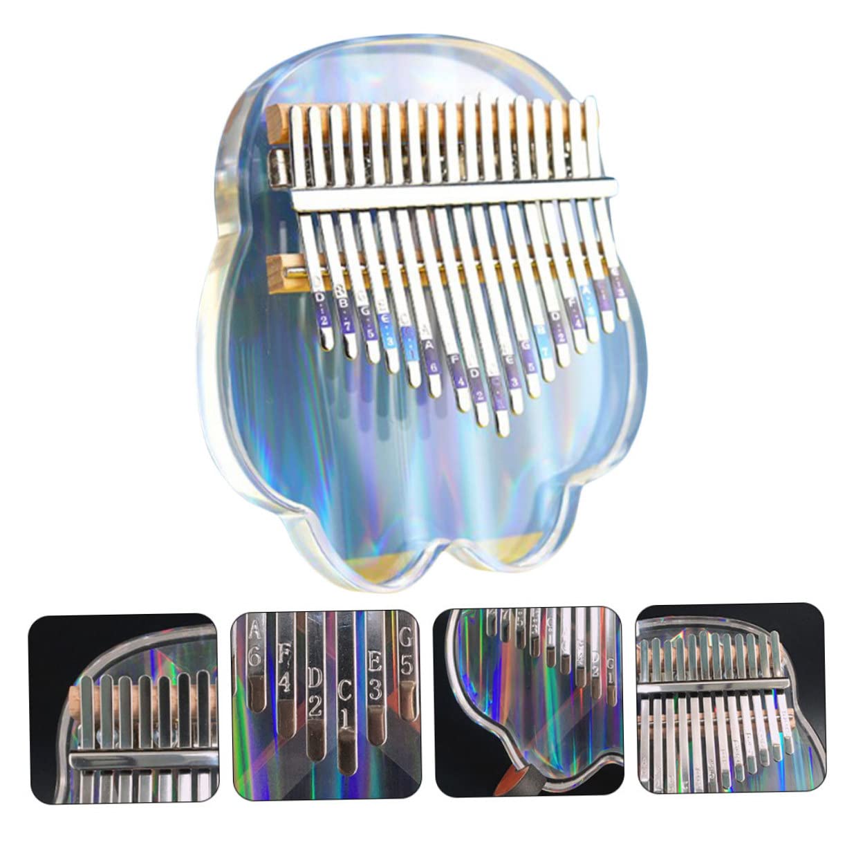 Kalimba Strumento Musicale 17 Tasti Acrilico Pianoforte A Pollice Per Principianti Dito Forniture Musicali Leggero Portatile