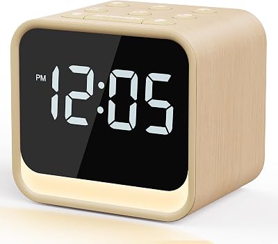 HOUSBAY Wooden Sound Machine Alarm Clock for Bedrooms,White Noise for Sleep