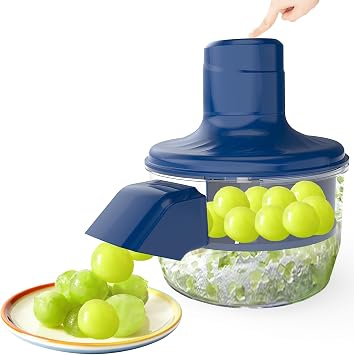 Automatic Grape Peeler Machine,Electric Peeling Machine for Grape,Automatic Garlic & Cherry Tomato Peeler Skin Remover Tool for Small Fruits,Efficient Peeling Kitchen Gadget for Home Use Blue