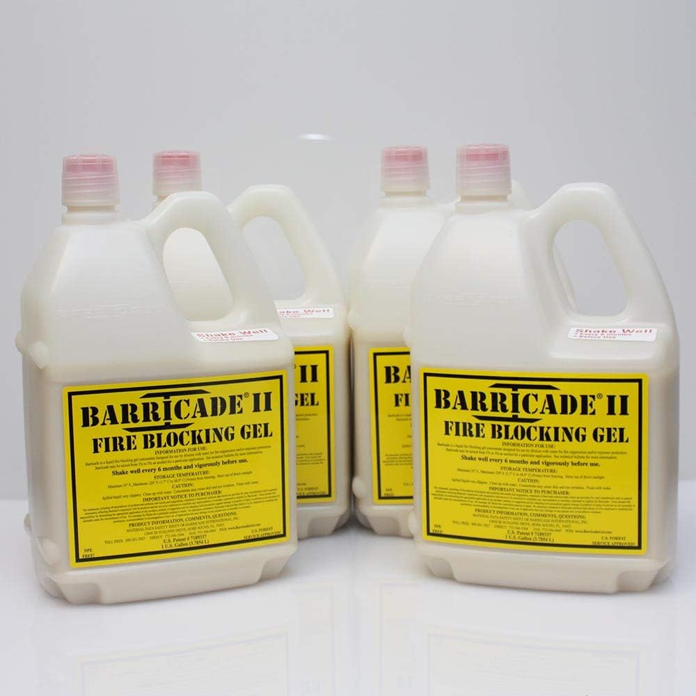 Barricade Fire Gel - Thermal-Protective Coating Provides Dead-Stop Fire Protection on Everything It Coats (4x1-Gallon)