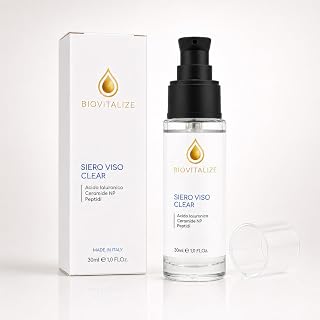 Siero Viso Rimpolpante con Acido Ialuronico Puro, Peptidi e Ceramidi NP - Trattamento Anti-Età per Viso e Décolleté - Per una Pelle Visibilmente più Compatta