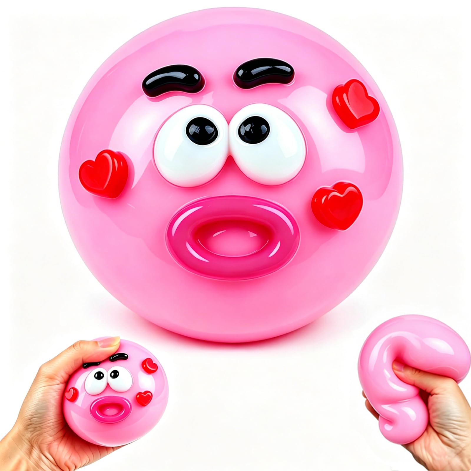 Smushers Squishy Fidget Toy, Interchangeable Dog Face Swap Stress Relief Sensory Squeeze Toy, Dog Face Swap Squishy stress balls, Fun Desk Accessory for Kids Adults Office Travel Party School Home