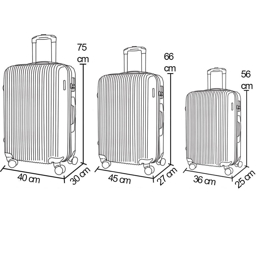 Set 3 Valigie Rigide in ABS, Valigia Rigida con Manico Telescopico e 4 Ruote Easy Roll, Trolley Resistente e Leggero da Viaggio, Bagaglio a Mano con Serratura Codice (Beige e Marrone)