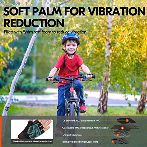 image for Vgo... Age 5-6 Kids Half-Finger Breathable Skateboarding Gloves Outdoo