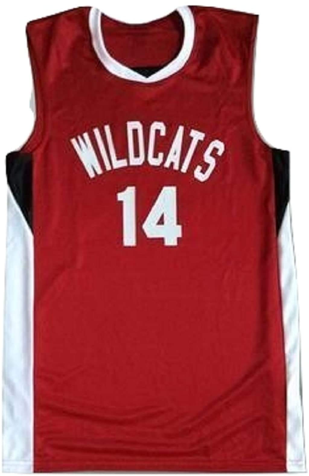 Zac E Troy Bolton 14 East High School Wildcats Red Basketball Jersey (50)