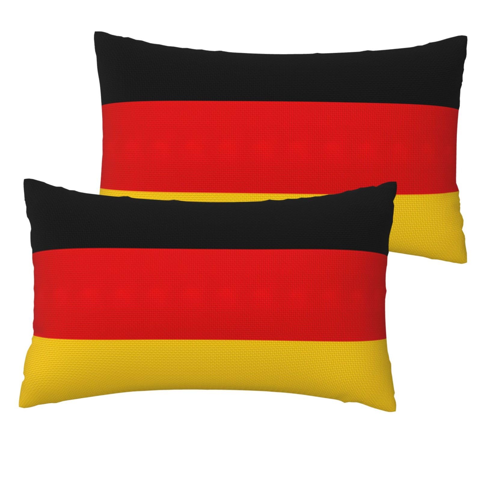 German flag Print Throw Pillow Covers,Square Decoration Cushion Cases for Couch Bed Car sofa,2 piece