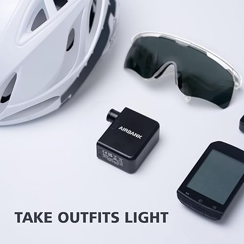 Miniatura 7 de AIRBANK Mini bomba de bicicleta con bolsillo de calibre PRO, bomba de aire de bicicleta de apagado automático máximo de 120 PSI, bomba eléctrica