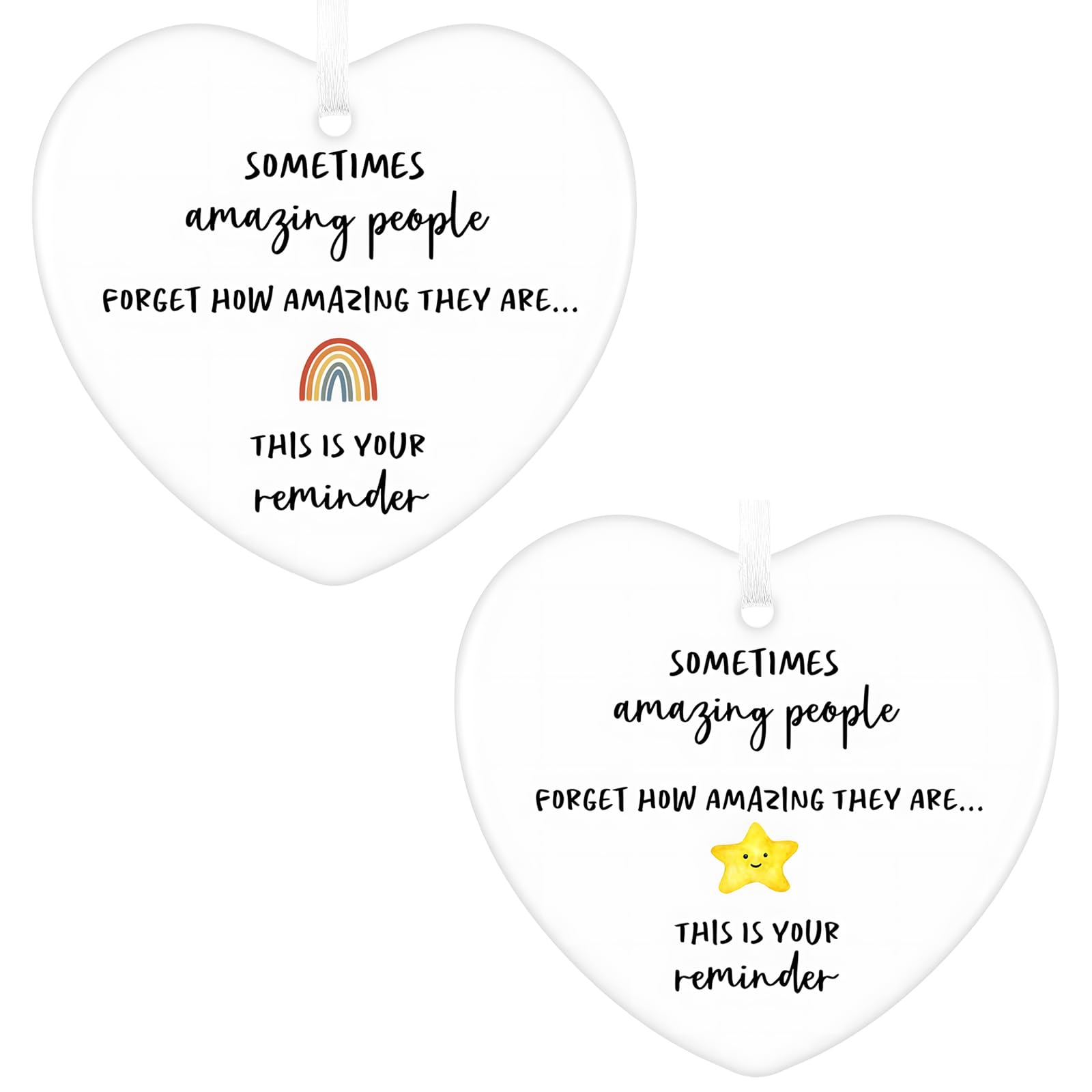 2 Pcs Thank You Gifts For Women with Inspirational Message, Amazing Heart-Shaped Gift for Mentor Friend Teacher Family Colleague