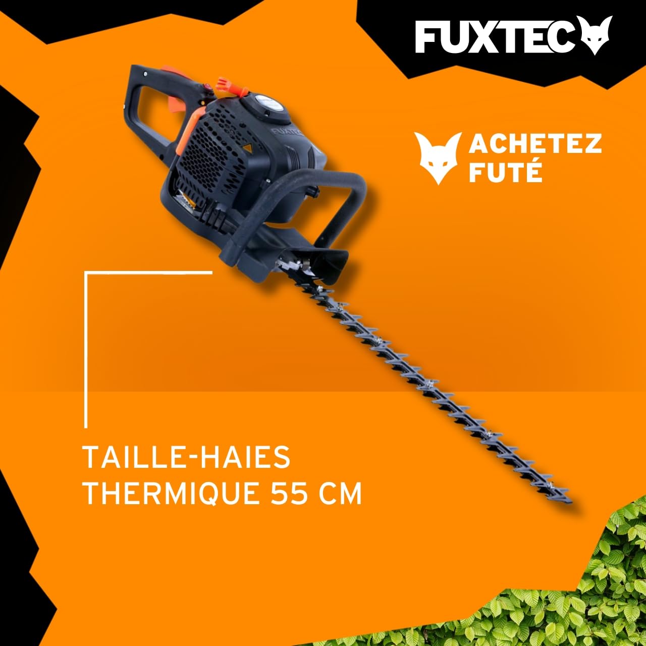 Taille-Haies Thermique FX-MH126 Lames asymétriques Guide Chaine 55 cm 25,5 cm3 6 kg