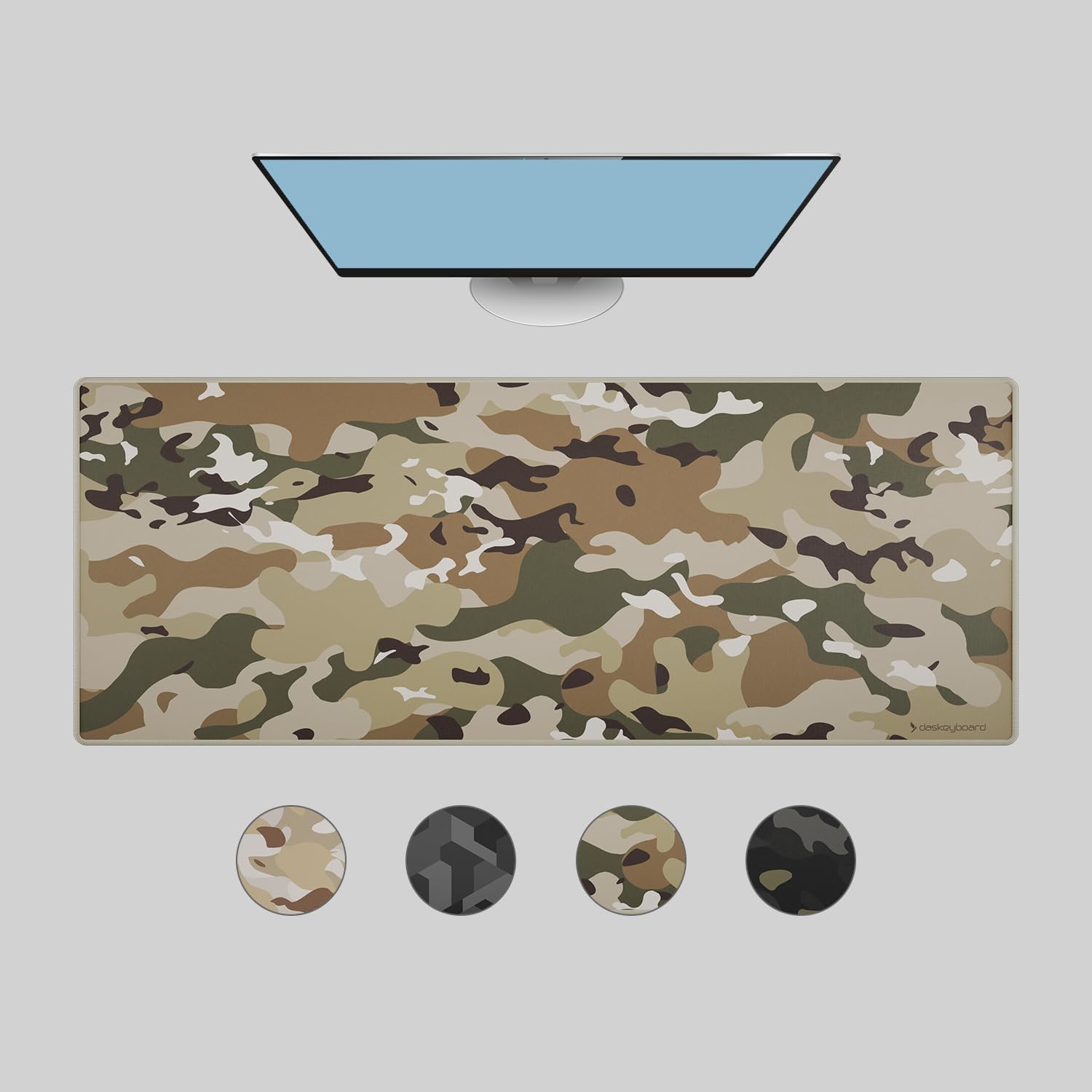 Das Keyboard Large Gaming Mouse Pad Desk Mat with Stitched Edge - Non Slip Base - Waterproof - Premium Cloth Mousepad for Home Work Gaming - Urban Commando Camo