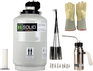 U.S. Solid 10 L Liquid Nitrogen Tank + Sprayer + 35cm (13.8") Cryogenic Glove