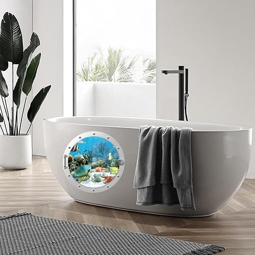 Miniatura 2 de Calcomanías de pared de mundo submarino, calcomanías de pared de vida oceánica, removibles, impermeables, despegar y pegar, calcomanías de pared 3D