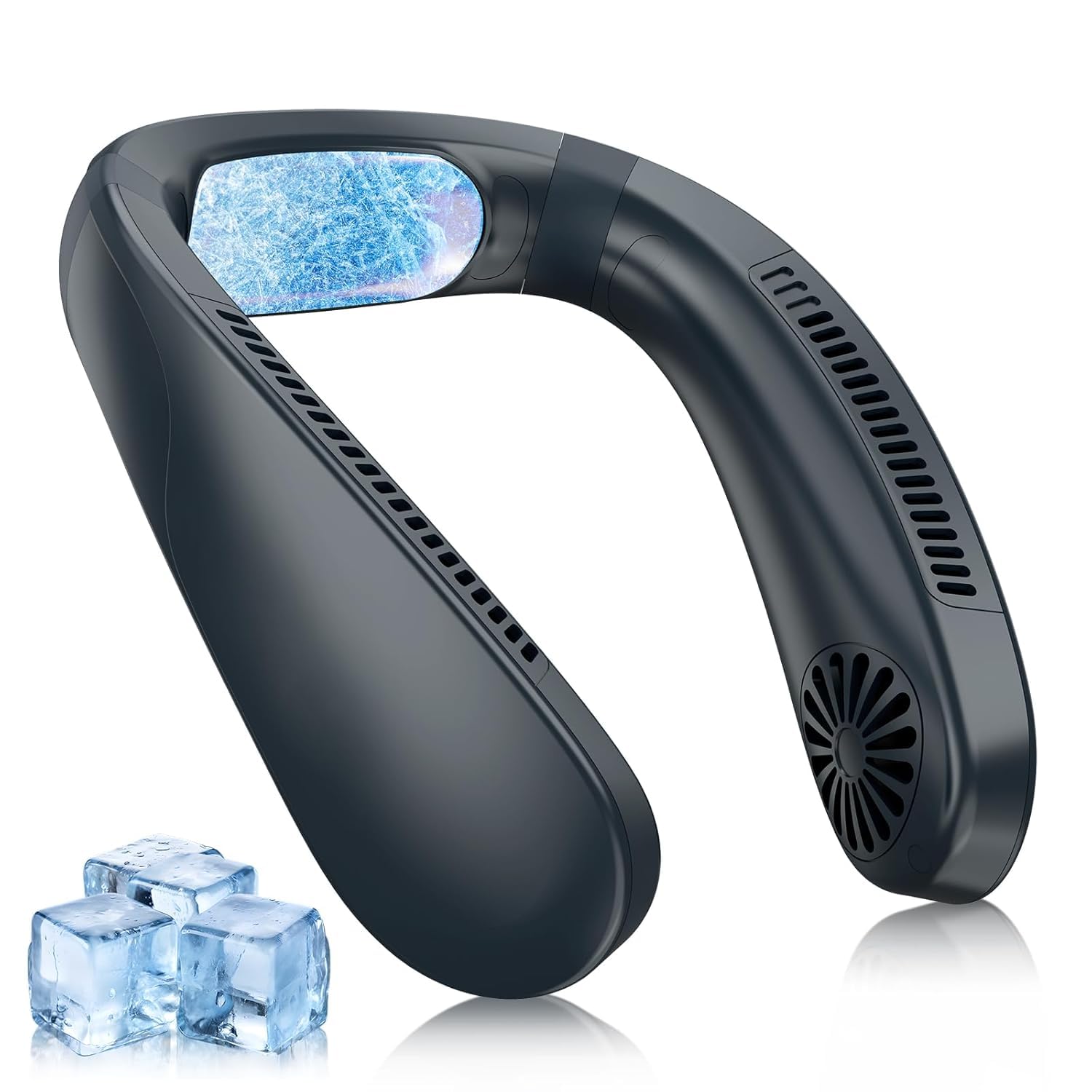 Tp MaX PoRtAbLe BlAdElEsS NeCk FaN ReChArGeAbLe HaNdS FrEe PeRsOnAl CoOlInG FaN | 360° AiRfLoW WeArAbLe NeCk FaN | 3 SpEeD USB ReChArGeAbLe MiNi FaN FoR TrAvEl OfFiCe HoMe OuTdOoR SuMmEr UsE (DARK)-image-7