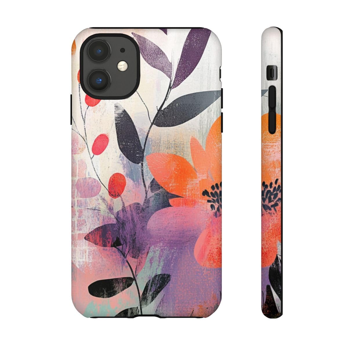 Formes organiques florales abstraites coque rigide mate iPhone 11 chic - 2