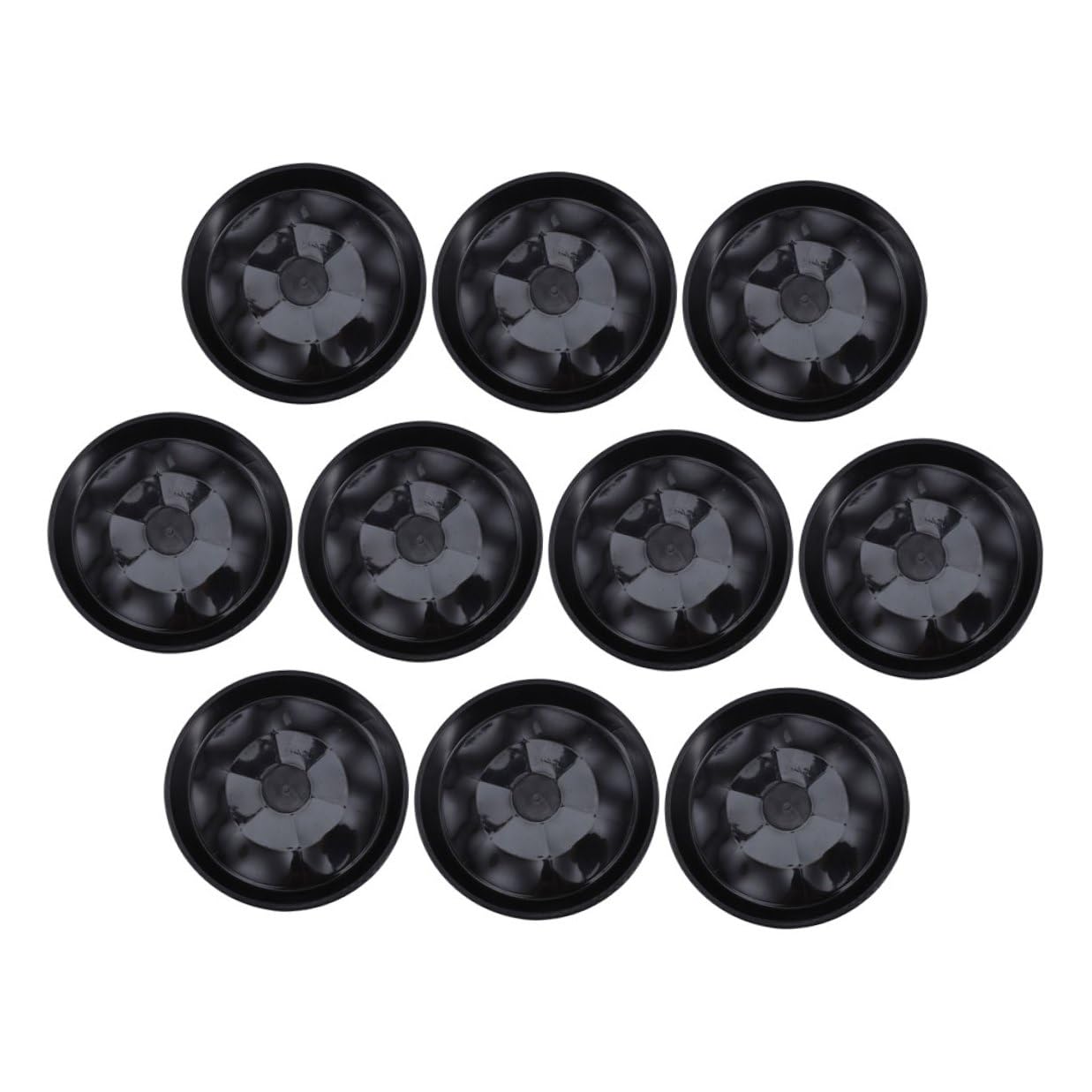 Set 10 Pezzi Vassoi per Vasi da Fiori in Plastica Nera Basi per Vasi da Balcone e Giardinaggio Raccolta Acqua e Protezione Pavimenti Leggeri e Resistenti