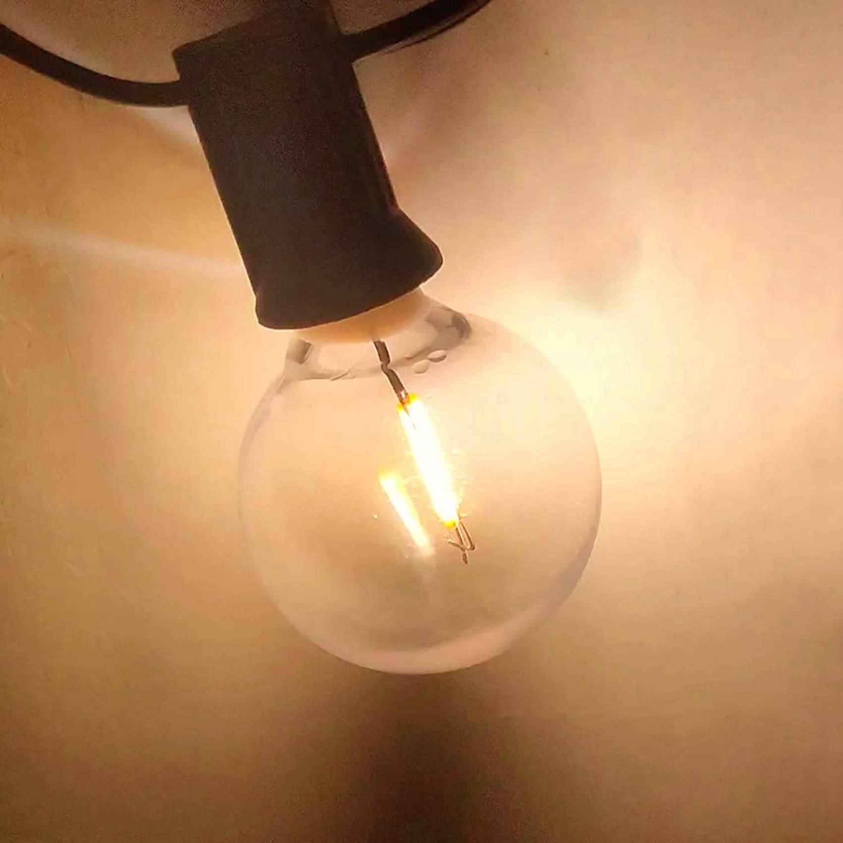 200 Piezas Bombillas LED de Repuesto G40 Bombillas de Globo LED Inastillables con Base de Tornillo E12 para Luces de Cadena Solares Cálidas